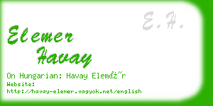 elemer havay business card